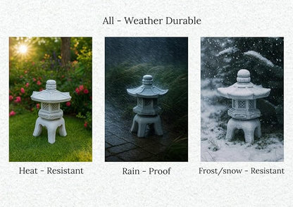 Asian Pagoda Figure Conrete Oriental Lantern Decoration Outdoor Sculpture Yard Chinese Style Zen Garden Ornament Front Door Japanese Figure