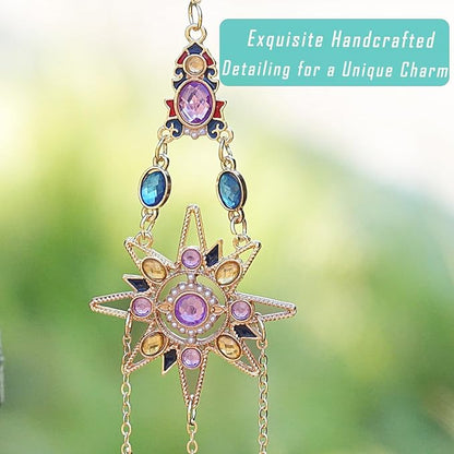 Sun Rhinestones Crystal Suncatcher for Car Charm-Window Hanging Decoration for Indoor Outdoor Garden - Prism Suncatcher Ornament Pendant