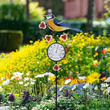 Hummingbird Outdoor Thermometer, 35" Tall No Battery Needed Outside Thermometer with Garden Stake, Indoor Wall Thermometer for Yard Patio Decor
