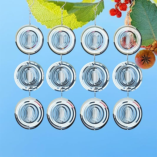 12PCS Bird Deterrents for Outside Patio, Stainless Steel Bird Reflectors to Keep Birds Away, Woodpecker Deterrent for House，Bird Scare Devices to Keep Pigeons Away from Your Garden