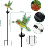 Solar Hummingbird Garden Lights 2 Pack, Colorful Neon Glow LED Solar Stake Lights, Waterproof Outdoor Decorative Landscape Lighting for Yard, Patio, Pathway