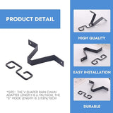 2 Pcs Heavy-Duty V-Shaped Rain Chain Gutter Adapter Clip S-Shaped Hooks Alloy Connector Holder for Rain Chains Adjustable Adapter for Gutter Chain Downspout Painted Hardware Black