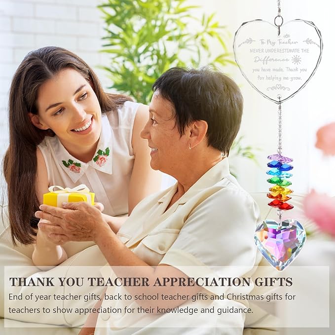 Teacher Appreciation Gifts, K9 Crystal Suncatcher Teacher Gifts for Women, Teachers Retirement Thank You Gift