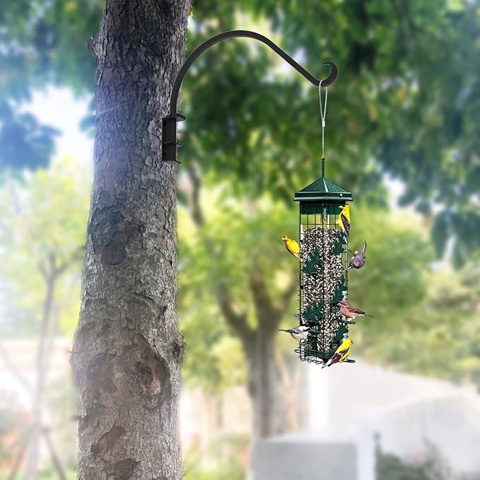 Foozet Swivel Plant Hanger for Hanging Plant, Plant Hanging Holder,Heavy Duty Black Iron Plant Hanger Brackets for Hanging Planters and Flowers Baskets Planter Outdoor (2 Pcs-16 Inches)