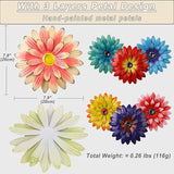 KorBabec 1 Pcs Metal Flower Wall Art Decor for Indoor Outdoor, 7.9" Metal Sunflower Wall Art for Garden Backyard Decor, Multiple Layer Hanging Flower Wall Decor for Bathroom, Living Room, Porch (Pink)