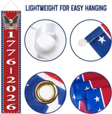 250th Anniversary American Banners - 2 Pack 4th of July Decorations Banner - 1776-2026 250th Anniversary Patriotic Hanging Banner Red White and Blue Independence Day Decor for Indoor Outdoor