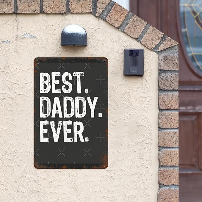 Vintage Tin Signs Best Daddy Ever Christmas for Room,Patio,Office,Yard & More Retro Metal Wall Decor,8x12 Inch Funny Quotes & Gothic Designs
