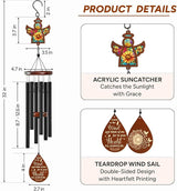 FLAGWIX Sympathy Gifts for Loss of Loved One - Memorial Wind Chimes for Outside 32 in - Large Outdoor Wind Chimes, Bereavement Gift Ideas, Remembrance Condolence Memorial Gifts for Loss of Mom Dad
