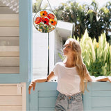 California Poppy Forest Sun Catcher 9.8'' Stained Glass Window Hanging Flower Lover Gifts for Women Red Poppy Kitchen Decor Suncatcher Decoration for Home Garden Housewarming Gifts
