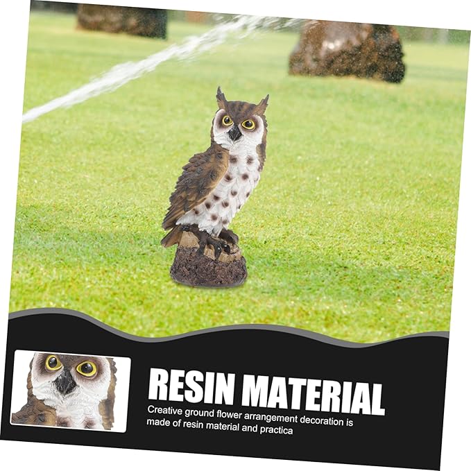 Resin Owl Garden Decor Outdoor Landscaping Sculpture for Courtyard Creative Animal Figurine Nature Theme for Garden Decoration
