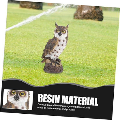 Resin Owl Garden Decor Outdoor Landscaping Sculpture for Courtyard Creative Animal Figurine Nature Theme for Garden Decoration