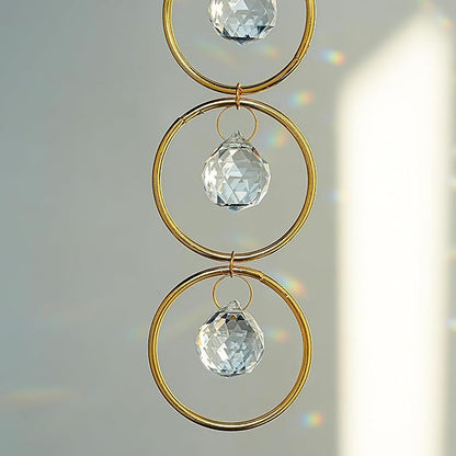 2PCS Crystals Hanging Ornaments Decor Pendant Ornament with 20mm Crystal Balls for Wind Chimes, Hanging Sunlight Catche, Window Ornament, Meditation, Fengshui, Yoga