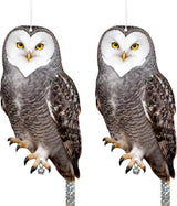 Owls to Keep Birds Away: 2Pcs Fake Owl with Reflective Tape for Orchard Garden Patio Pool, Reflective Hanging Decoration to Keep Birds Pigeon from Windows Tree Vineyard