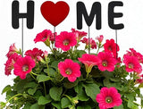 Metal Home Letter Yard Sign Welcome Garden Decor, Home Word Yard Art Stake Metal Plant Pick Letter Stick for Plant Pot Flower Bed Indoor Outdoor Patio Lawn Spring Decor (Home)