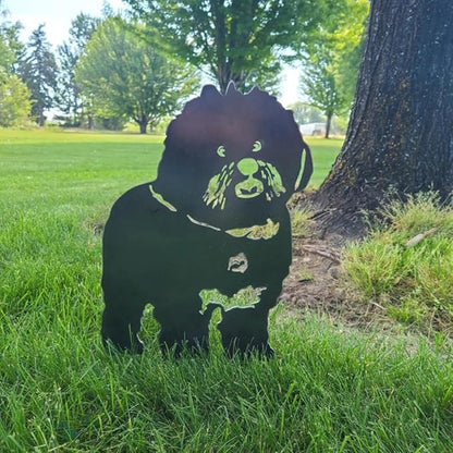 Dog Style Metal Puppy Silhouette Garden Statues French Bulldog/Doberman Pinscher Backyard Lawn Stakes, Festival Decorations & Yard Decor Iron Art (R)