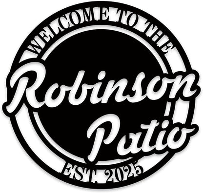 Personalized Patio Signs Outdoor Custom Deck Signs and Decor Outdoor Welcome to Our Backyard Bar And Grill Sign Wall Decor Backyard Metal Sign Personalized Outdoor Signs for Patio Housewarming Gift