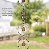 Hanging Rain Chime Metal Rain Chain for Outside Decorative Rain Gutter Chain with Bells Feng Shui Good Luck Chimes for Balcony Courtyard Garden Downspouts Creates Soothing Sound