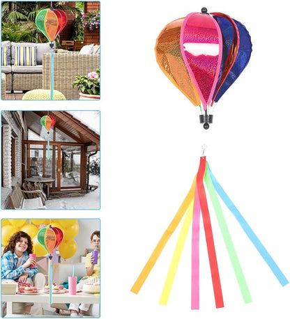 ORFOFE 34.6 Inch Hanging Hot Air Balloon Wind Spinner Colorful Outdoor Garden Windmill Decoration for Yard Patio Party