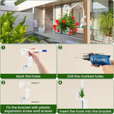 4 Pack Plant Hangers Outdoor : Swivel Bird Feeder Hangers Wall Mount - 15 Inch Swivel Plant Hooks for Hanging Baskets, Flower, Lantern, Wind Chimes (White)
