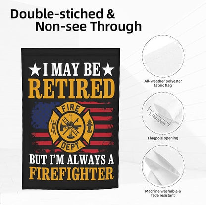 Firefighter Flag Garden Flag Double Sided Vertical 12×18 Inch Banners Double Sided For Lawn Patio Yard Garden Home Outdoor Decor -1