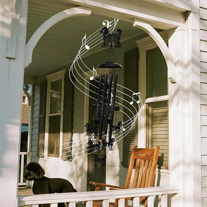 Poodle Wind Chimes for Outside, 34.6 Inch Weather-Resistant Metal Wind Chimes with 4 Aluminum Tubes, Pet Memorial Sympathy Gift for Poodle Dog Lovers, Patio Yard Garden Decor