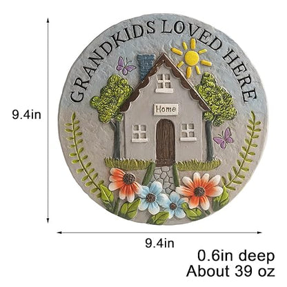 Grandma Garden Stepping Stone Yard Walkway Step Stone Grandma Gifts from Grandchildren Home Outdoor Decor Lawn Concrete Stepping Stones with Sayings Outside Decorations