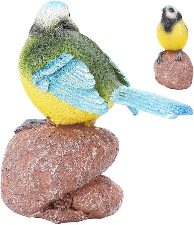 Cute Statues Garden Bird Statue Outdoor Statues On The Stone Ornament Backyard Decor(On the Stone)