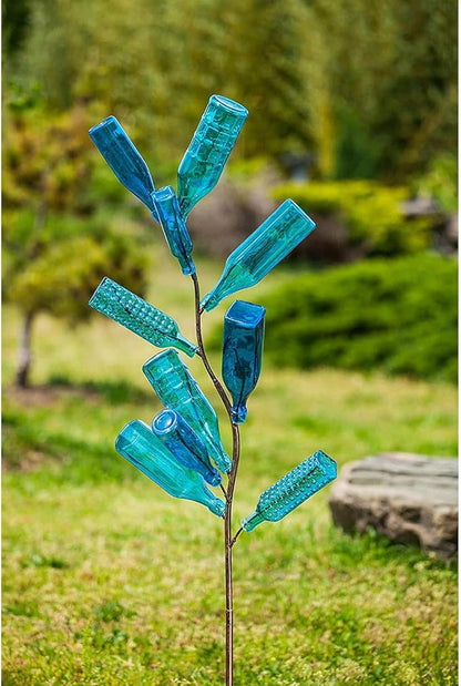 Evergreen Garden Glass Bottle Tree, Metal Bottle Trees for Garden Outside, Decorative Bottles Holder for Outdoor Wedding Christmas Party Decoration (Bottles Sold Separately)