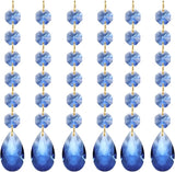 PATIKIL Teardrop Crystal Chandelier Pendants Beads, 6 Pack 160mm Length 38mm Chandelier Prisms Parts Ornaments Hanging Beads for DIY Arts Crafts Decoration, Light Blue