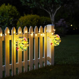 2 Pack Solar Lanterns Outdoor Waterproof , 30LEDs Hanging Solar Lights with Flower for Garden Patio Yard Decor, Gift for Grandma Gardeners Women