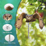 Owls to Keep Birds Away: 3 Pack Fake Owls with Reflective Tape for Garden Patio Tree, Bird Scare Reflective Hanging Decoration to Keep Birds Pigeon from Windows Tree Garden