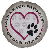 Magnolia Garden 10-Inch Cats Leave Pawprints On Our Hearts Decorative Stepping Stone – Feline Memorial Resin Garden Tile – Cat Sympathy & Bereavement Outdoor Accent