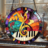 Music Teacher Acrylic Suncatcher Treble Clef Faux Stained Glass Window Hanging Music Lover Piano Teacher Appreciation Gift