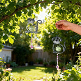 Cat＆Dog Garden Suncatcher,2 Pack Suncatchers with Crystal,Metal Sun Catchers Indoor Window Ornament for Outdoor Indoor Home Garden Decoration