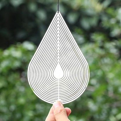 PESTEZE USA Water Droplet Wind Spinner, 4×9.25 Stainless Steel Highly Reflective Outdoor Hanging Spinner for Bird Deterrent, Garden & Yard Decor, Resistant Metal Art with 360° Wind Motion Easy Install