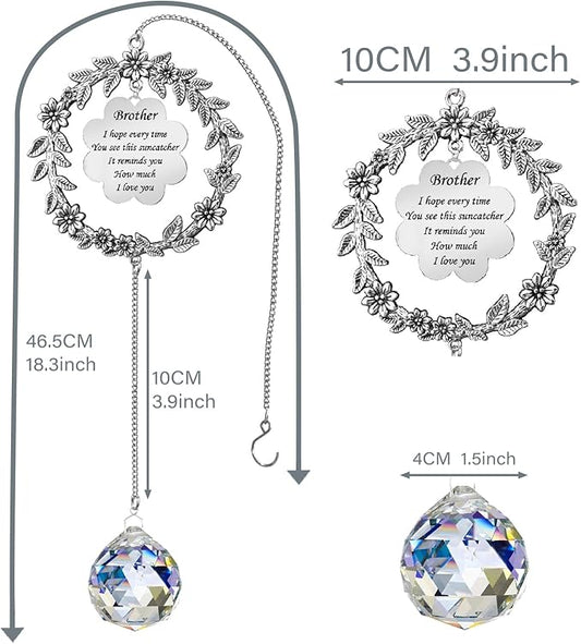 Suncatcher Gifts for Brother,Valentines Birthday Gifts for Brother, Sun Catcher for Christmas Birthday Thanksgiving Valentines Day