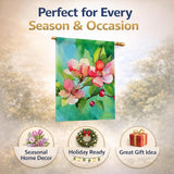Caroline's Treasures Arkansas Apple Blossom in Watercolor House Flag Large Porch Sleeve Pole Decorative Outside Yard Banner Artwork Wall Hanging, Polyester, House Size, Multicolor
