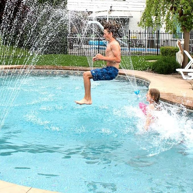 Pool Fountain Jet Adjustable Waterfall Pool Fountain Spray Above & Inground Swimming Pool Waterfall Sprayer Lotus Flower Pond Fountain Nozzle Accessories