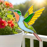 Stained Glass Hummingbird Gifts for Women, Hanging Plant Planter Flower Huggers Balcony Decoration, Mothers Day Birthday Gifts for Mom Grandma from Daughter Son, Bird Lover Plant Pots Accessories