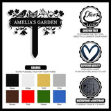 Personalized Metal Garden Signs with Stake, Custom Garden Signs for Outside Waterproof, Customized Name Sign Yard Lawn Gardens Decor Gardening Gifts for Moms Grandmas Gardeners