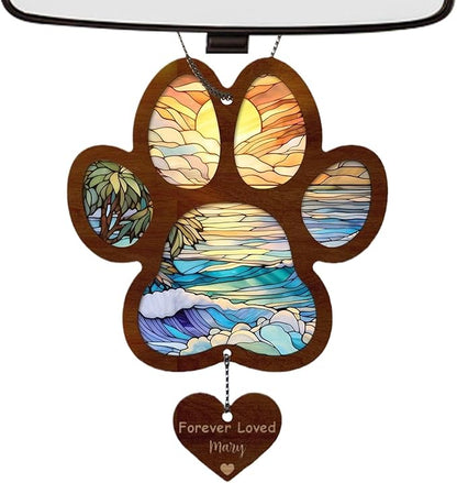 Wooden Puppy Sun Catcher - Rainbow Maker Decoration, Dog Memorial Sculpture | Wall Hanging Art for Home, Garden, Office, Window, Adds Colorful Charm to Any Space, Thoughtful to Dogs