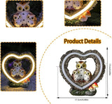 Solar Owl Garden Statue, Outdoor Waterproof Handmade Resin Statue Solar LED Lights, Warm Owl Family Decoration, Suitable for Roads, Yards, lawns