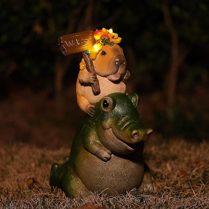 Zayton Garden Outdoor Capibara Statues Yard Resin Decoration Gift Handmade Housewarming Gift for Patio Yard Lawn Waterproof Cracking