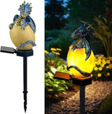 Solar Dragon Garden Decor Dragons Gifts for Women- Dragon Statue Outdoor with Egg Light Lawn Ornaments Solar Egg Lights for Easter Outside Yard Whimsical Art Outdoor Medieval Decor (Blue)