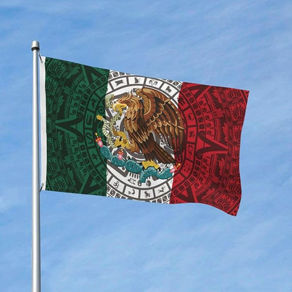 Mexican Flag – 3x5 Ft Outdoor/Indoor Durable Polyester Mexico Tapestry Vivid Color Fade Resistant Double-Sided with Brass Grommets – Mexican Banner Decor