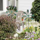DREAMYSOUL 2 Pack Wind Spinners Outdoor, 10" Dia Metal Pinwheels for Yard and Garden, Kinetic Wind Sculptures & Spinner Outside (Bronze)