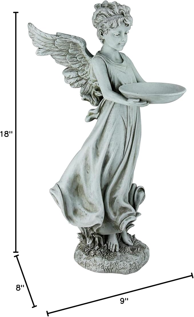 Joseph's Studio by Roman, 18" H Angel Birdfeeder Garden Statue, Religious Outdoor Decor