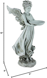 Joseph's Studio by Roman, 18" H Angel Birdfeeder Garden Statue, Religious Outdoor Decor
