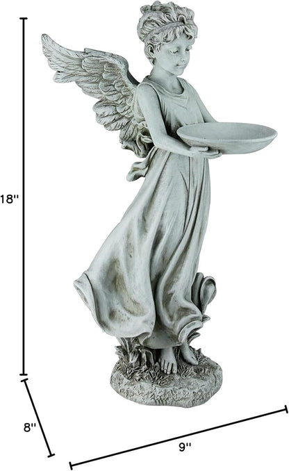 Joseph's Studio by Roman, 18" H Angel Birdfeeder Garden Statue, Religious Outdoor Decor