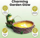 Solar Frogs for Outdoors, Fishing Frog-Shaped Garden Decor, Patios, Yards, and Lawn Ornaments Frog Gifts for Women